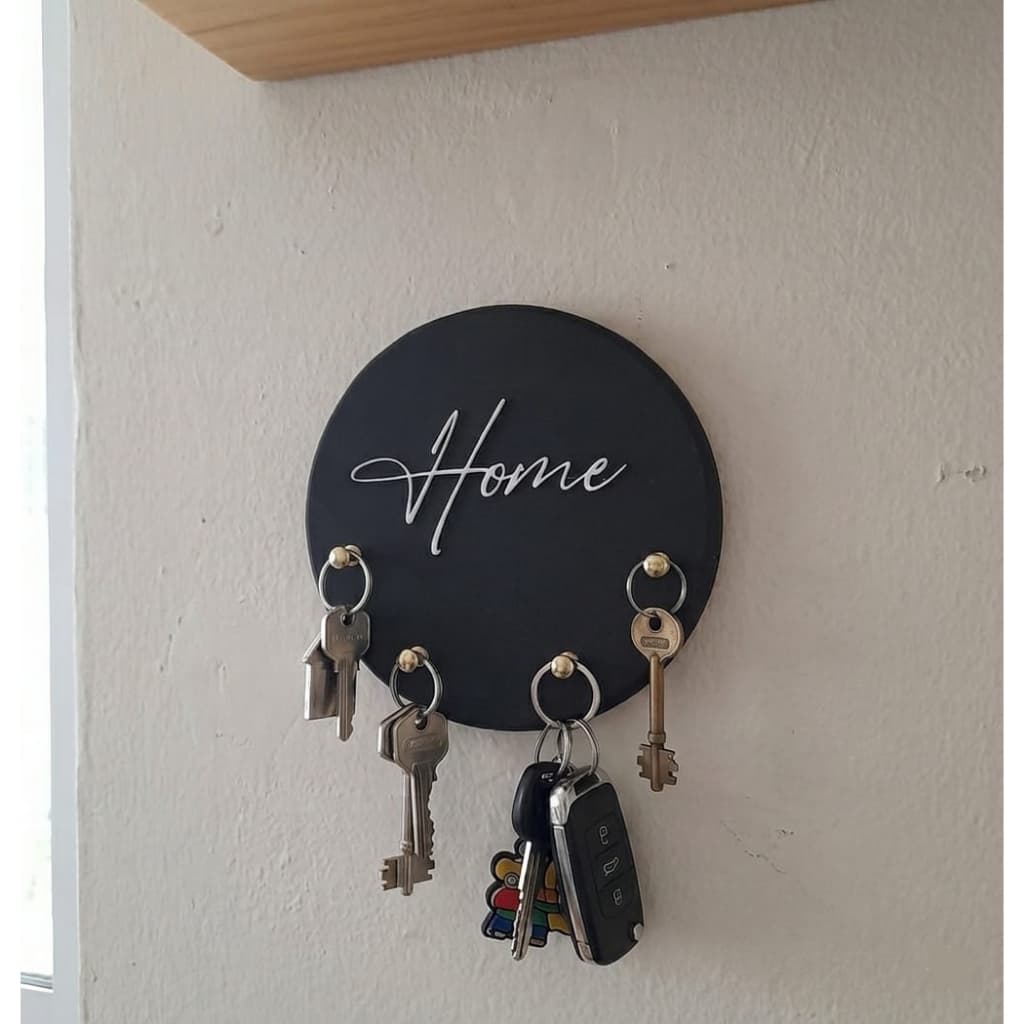 Porta Chaves Decorativo de Parede - Home 18 cm