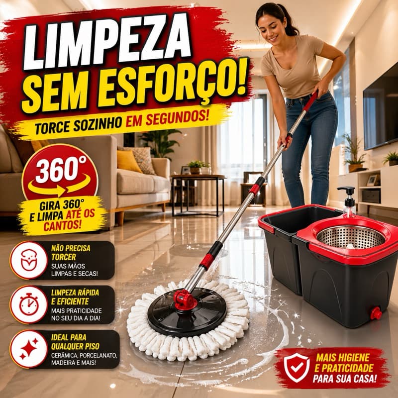 Mop Giratório Duo 360 Aço Inox