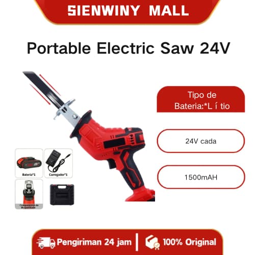 Portable Electric Saw 24V Rechargeable Lithium Battery - Multipurpose for Wood/Metal/Plastic