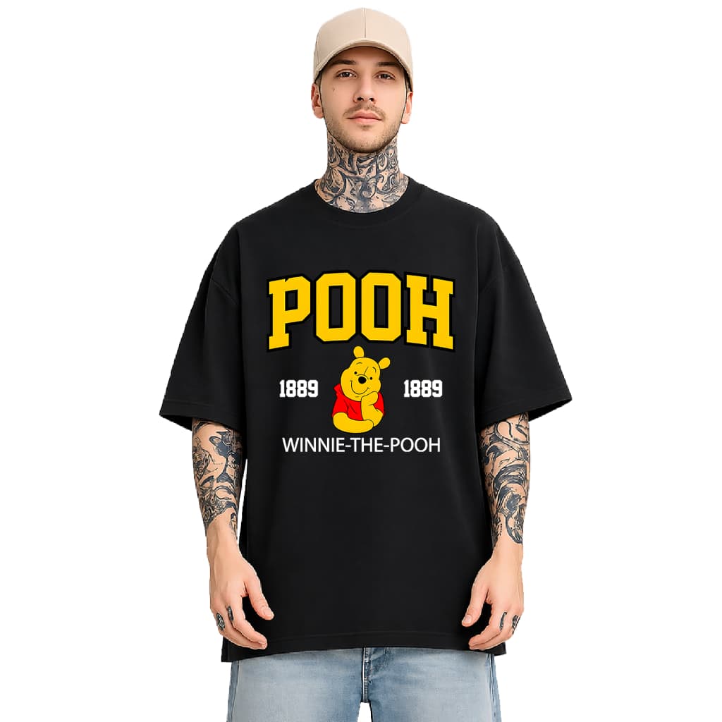 Camiseta Pooh Oversized 582 Unissex - Fofa, Moderna, Confortável, Versátil, para o seu Uso Diário