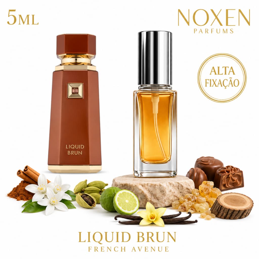 Perfume Masculino 5ml Premium Vidro Spray Liquid Brun Doce Intenso Elegante