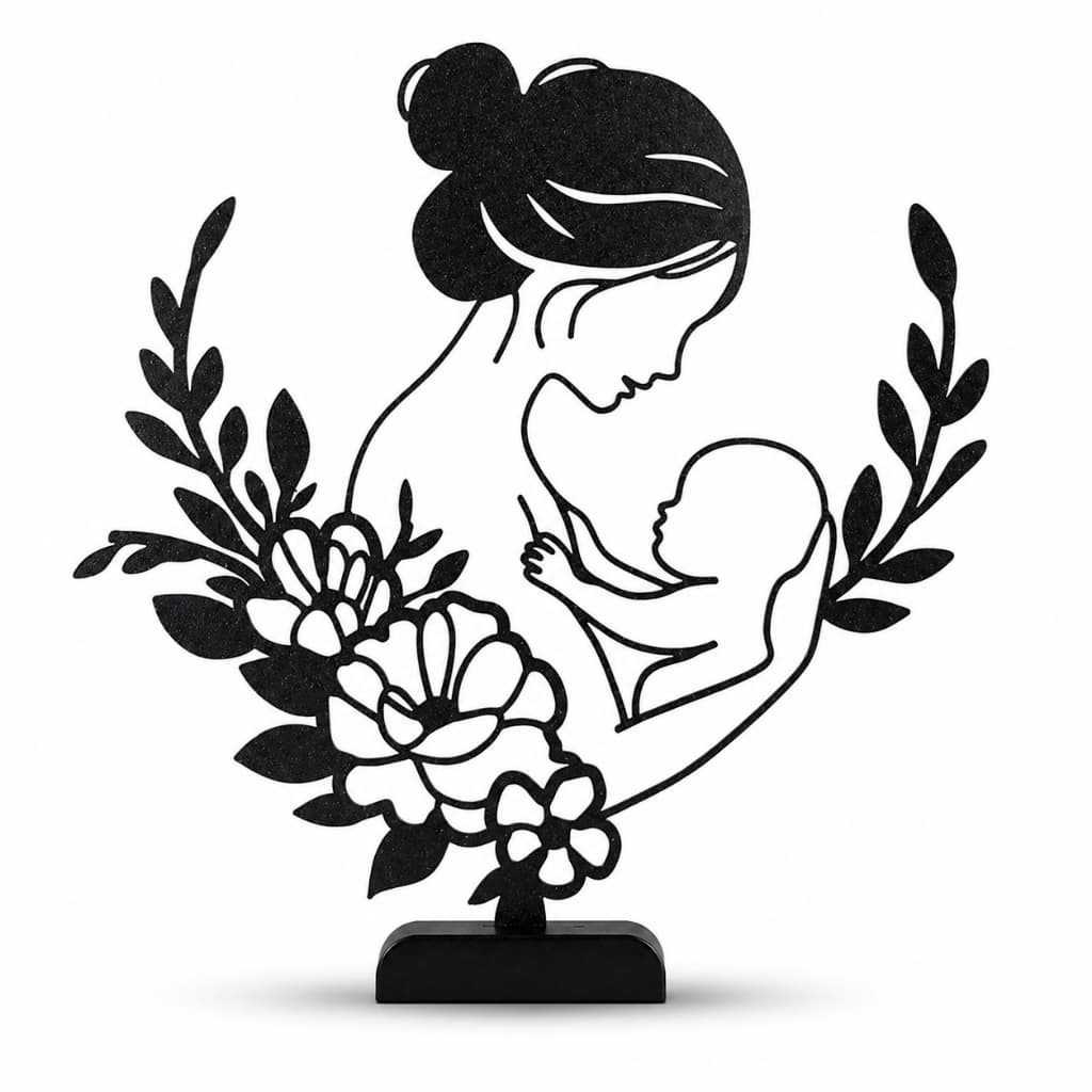Decoração Dia das Mães Minimalista 20cm | Presente Criativo para Mãe | Escultura Moderna para Sala e Escritório