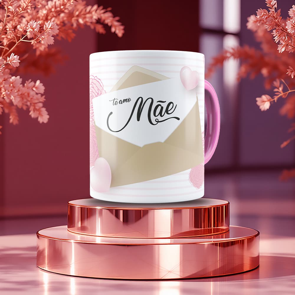 Caneca Dia das Mães Estilo Carta 325ml | Presente Criativo para Mãe