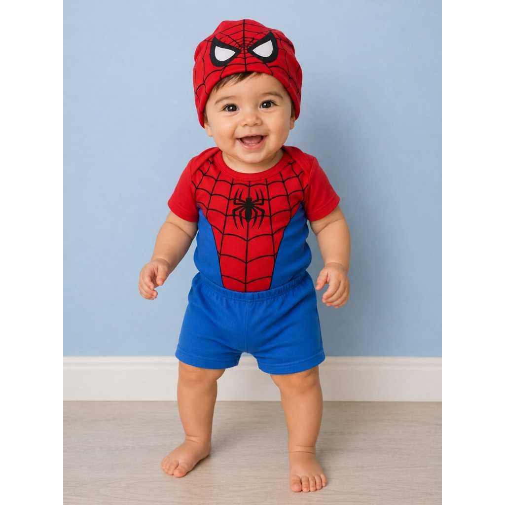 Body bebê homem aranha super heroi tematico mesvesario
