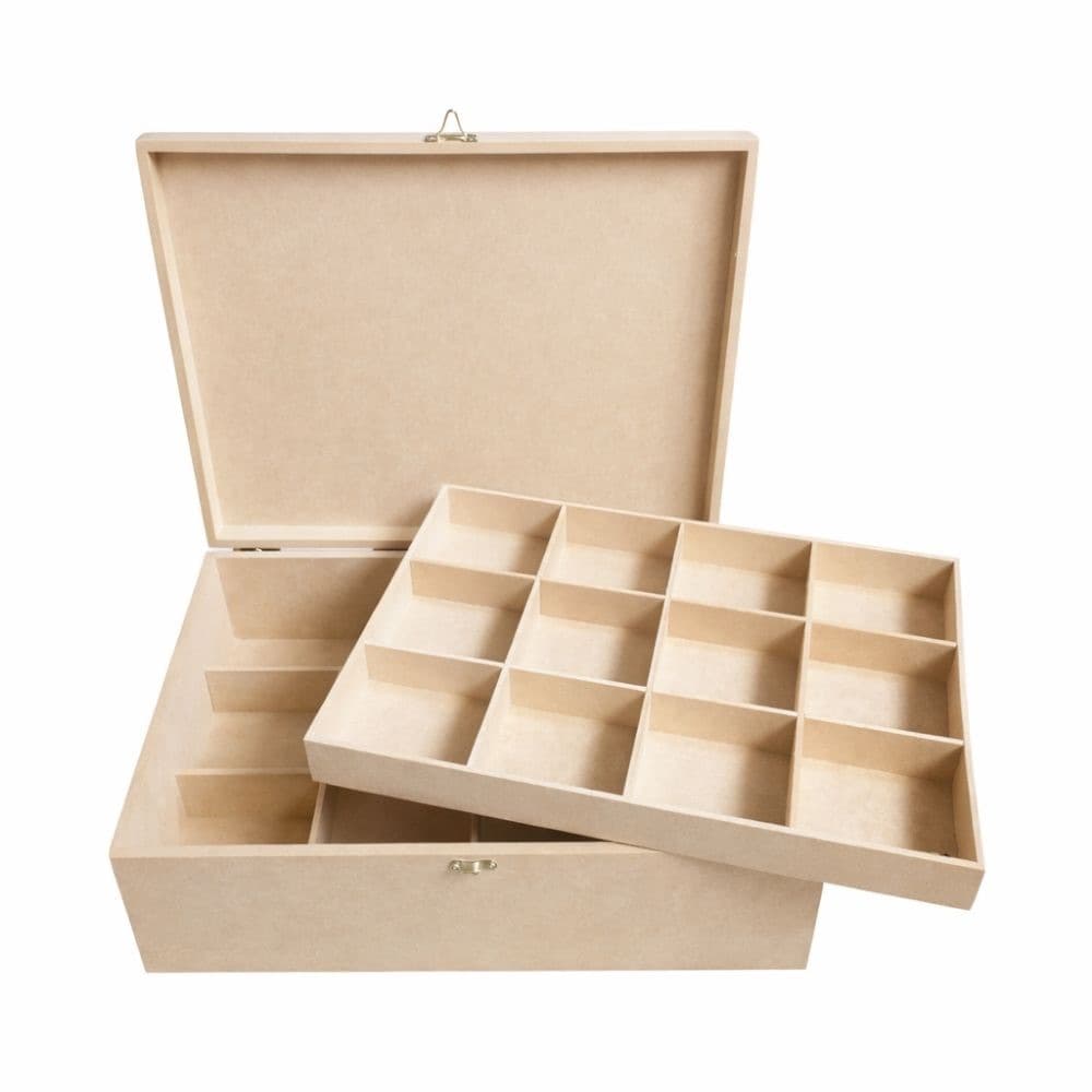 Caixa Bijuterias MDF Cru Organizador Joias Artesanato Pintura Personalização Presente Decorável Resistente