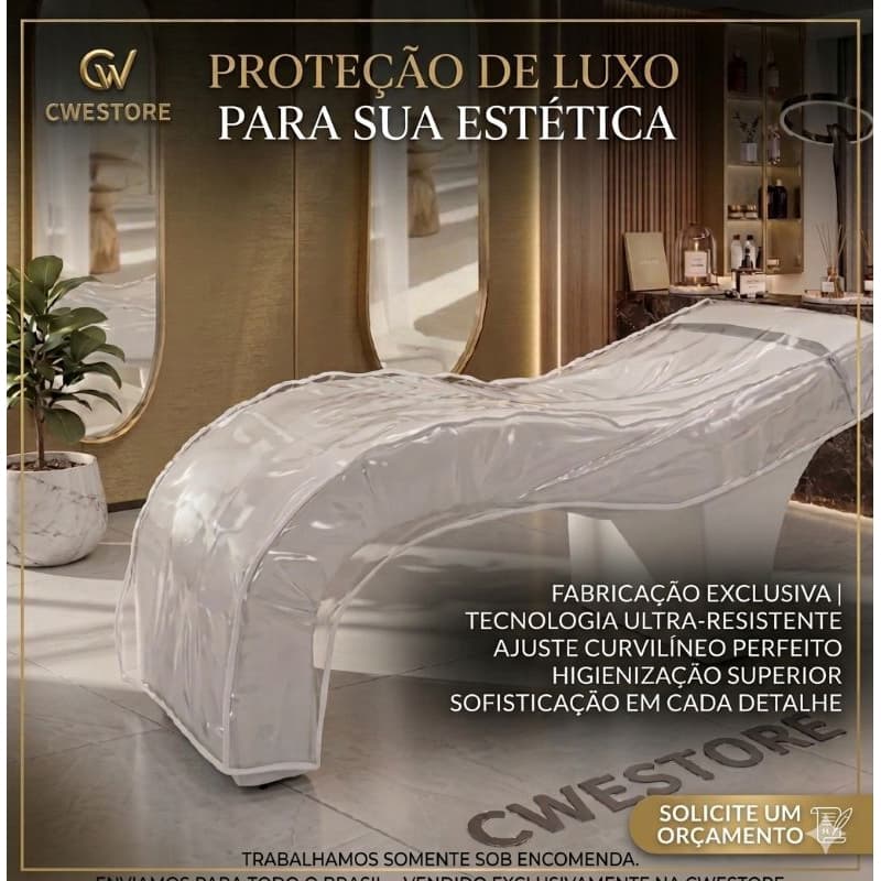 Capa plastica para Maca Curva Estética Impermeável 70cm Protetora Transparente Fácil de Limpar