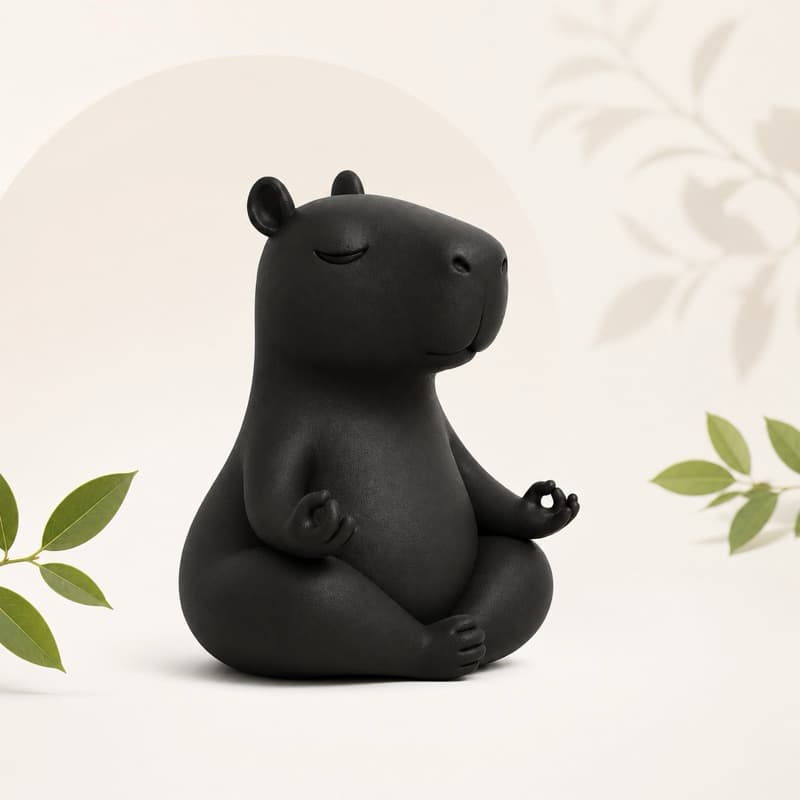 Capivara Decorativa Zen 3D Miniatura  Plástica Enfeite Sala Quarto Escritório