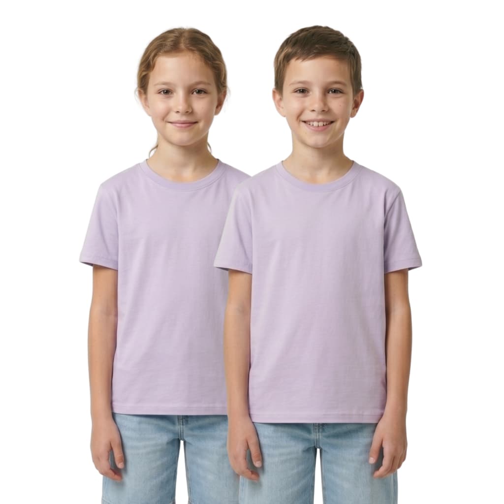 Camiseta Infantil Unissex Manga Curta de Algodão - Lilás