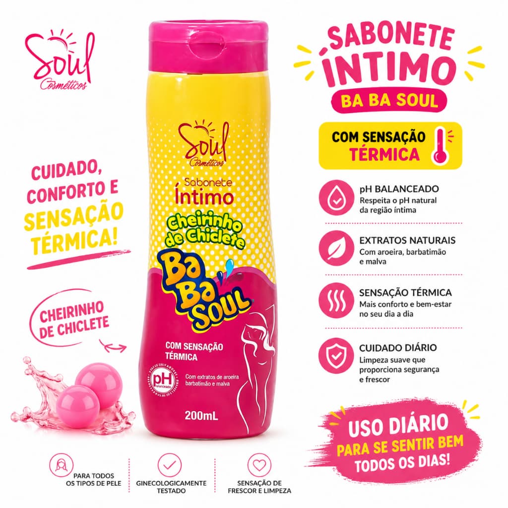 Sabonete Íntimo Feminino Soul Cosméticos 200ml