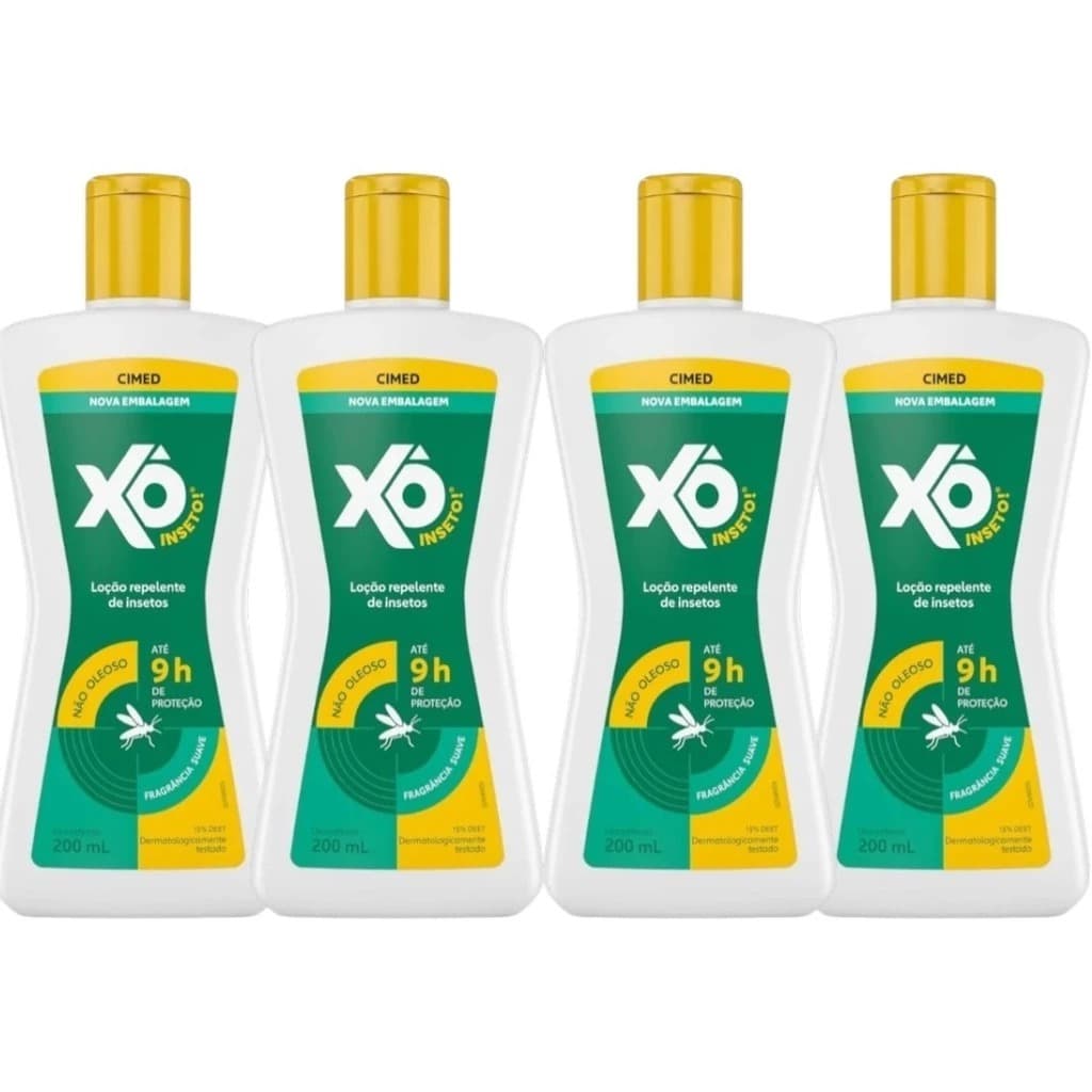 Repelente XÔ Inseto Cimed 200ML 15% Deet + Aloe Vera 9h de proteção Toque Seco Eficaz contra Dengue
