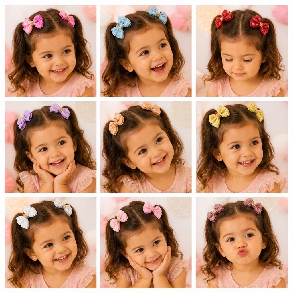 Kit Laço Infantil Bebê Menina Presilha Bico De Pato Boutique