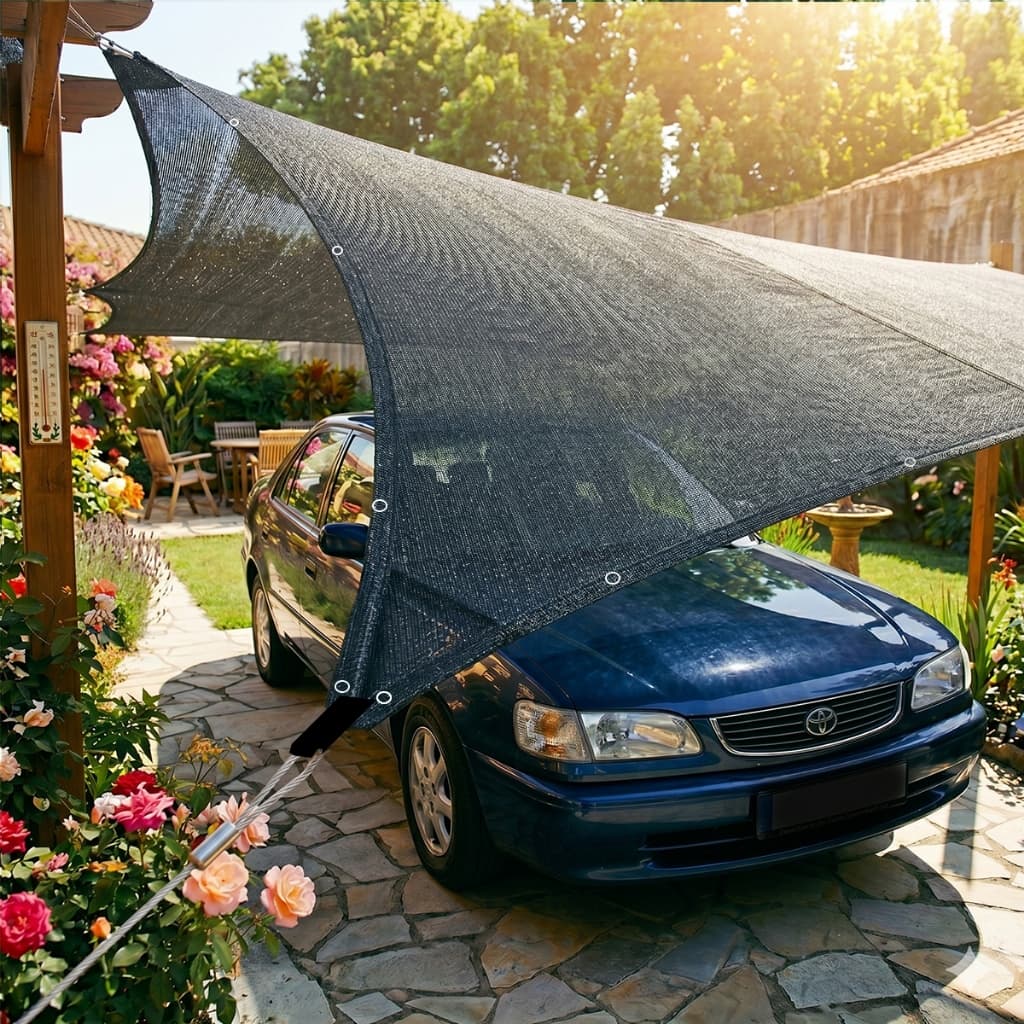 Tela Cobertura Garagem Carro Sombrite 80% Proteção Contra Sol Sereno 3x2 3x4 3x5 3x8 3x10