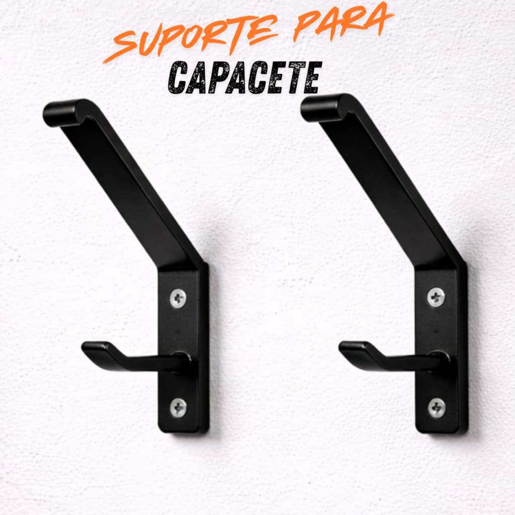 Kit 2 Suportes De Parede Para Capacete E Jaqueta Organizador Acompanha  Buchas E Parafusos