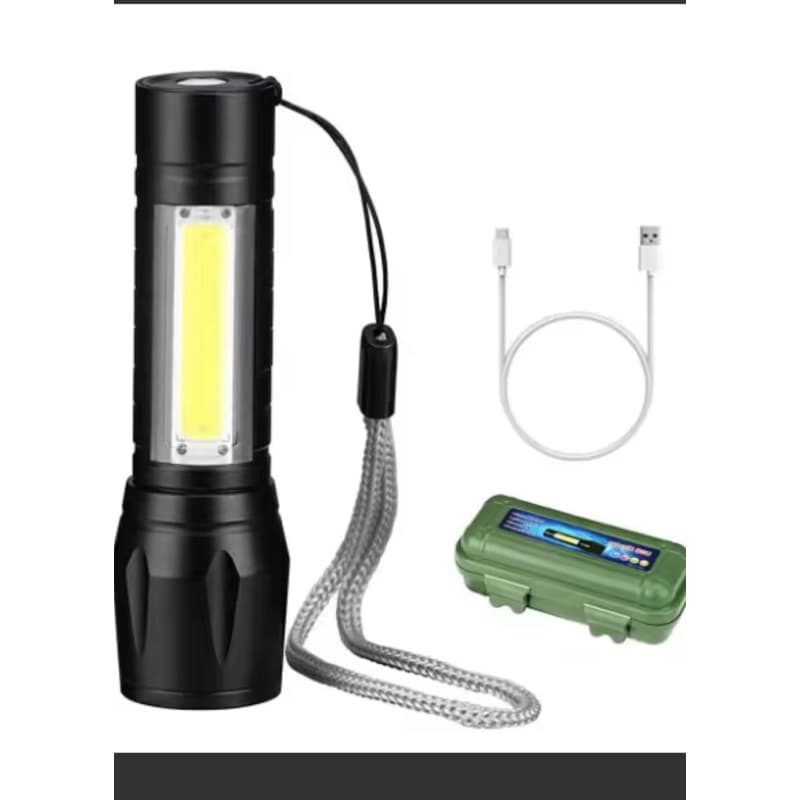 Mini Lanterna Tática Portátil com LED Recarregável USB