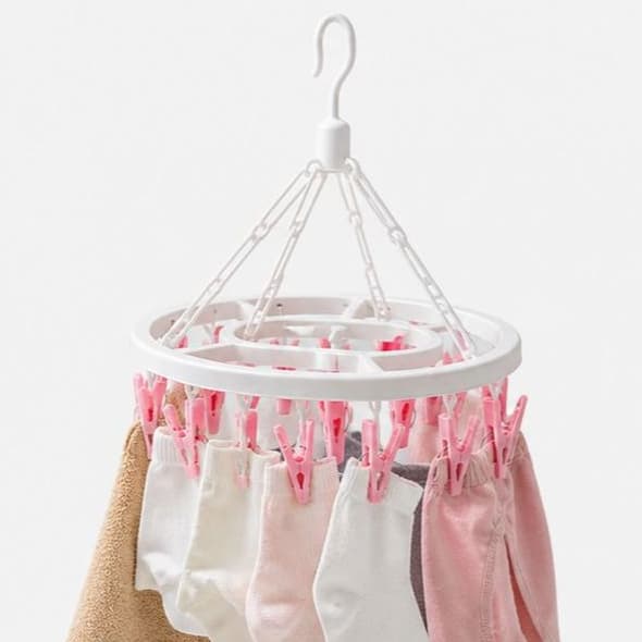 Varal de Roupas Íntimas com 16 Prendedores Reforçado Dobrável Secador de Meias Calcinha Cueca Sutiã Biquini Peça Intima