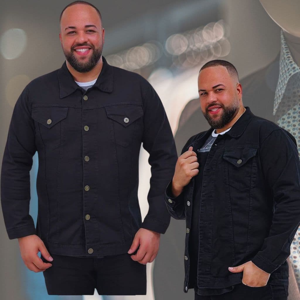 Jaqueta Plus Size Sarja Resistente Tamanhos Especiais 50 52 54 56  para Todos os Dias