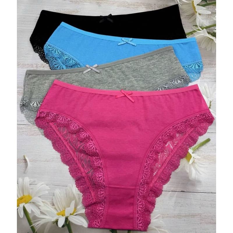 4 Peças Calcinhas Respiráveis com Renda e Recortes, Adequadas para Mães, Esposas e Amigas Femininas cores sortidas