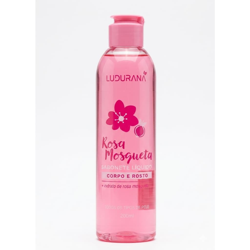 Sabonete Líquido Rosa Mosqueta Corpo e Rosto Hidratante Limpeza Suave Banho Skincare Pele