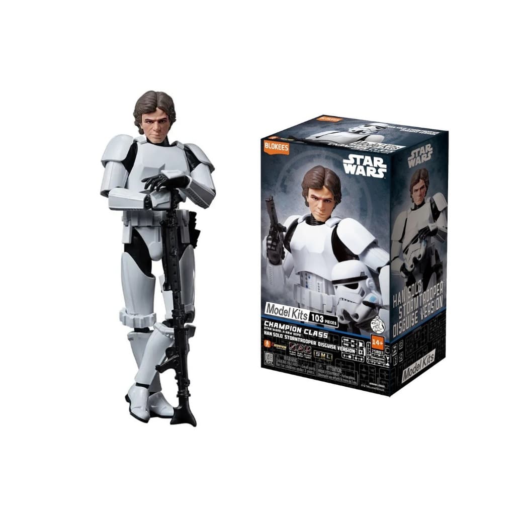 Action Figure Han Solo Stormtrooper Star Wars Guerra nas Estrelas Champion Class Model Kit