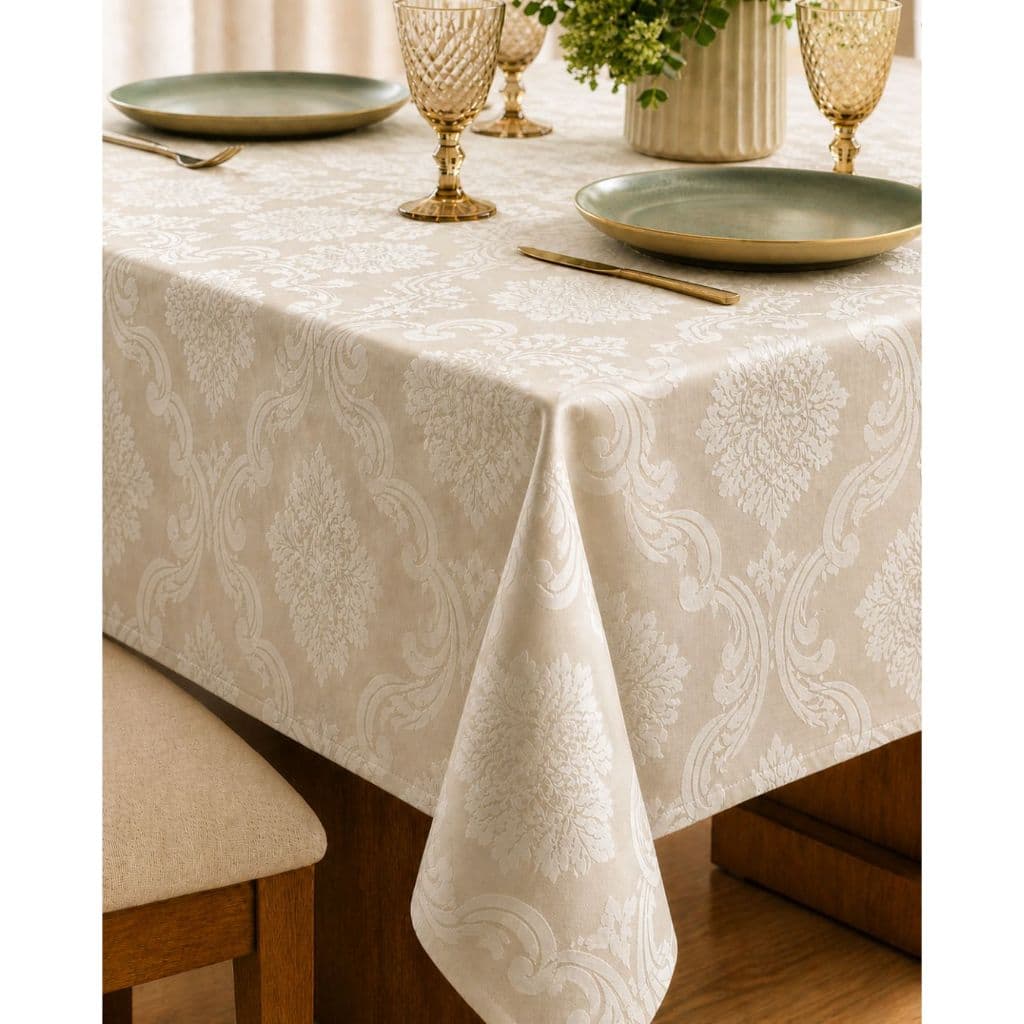 Toalha de Mesa Jacquard  4 e 6  Lugares P/ Cozinha  Moderna e Elegante