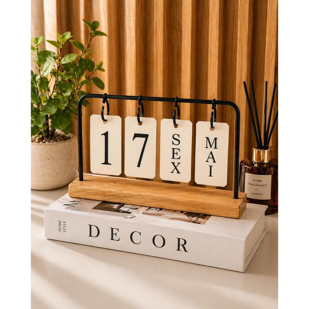Calendário de Mesa Permanente Decorativo Escritório