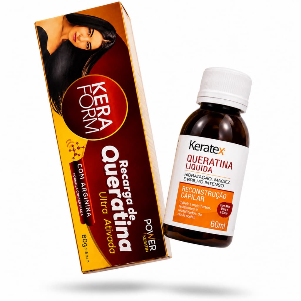 Kit Bomba De Queratina | Keratex + Keraform | Cabelo Forte, Sem Quebra E Ultra Brilho