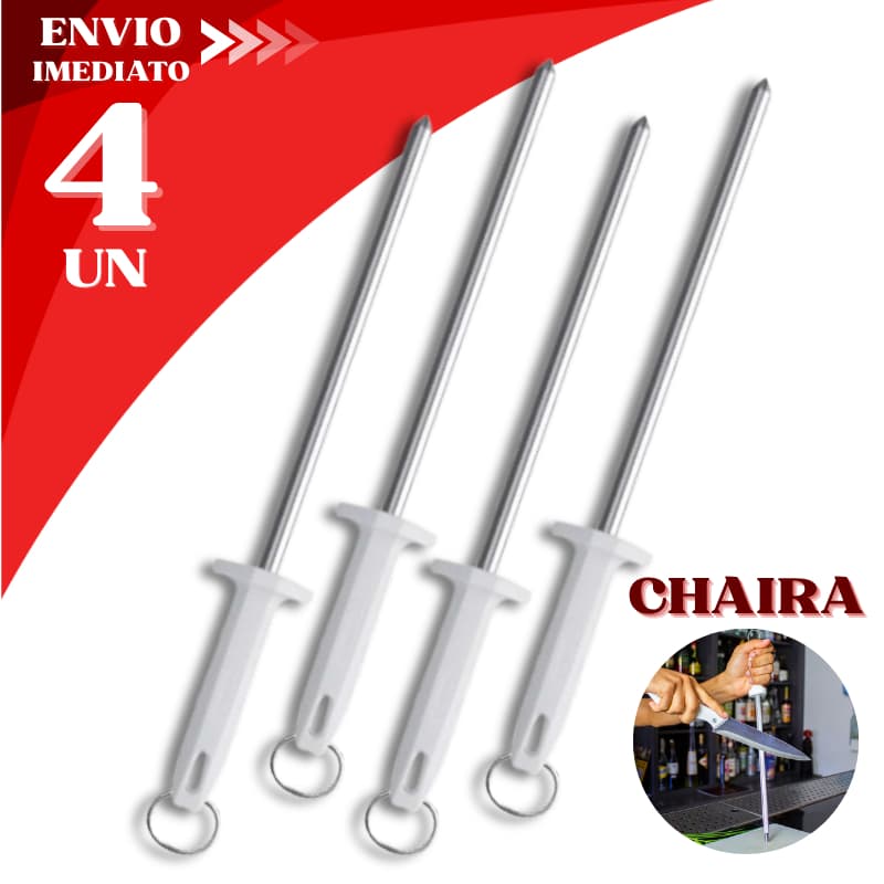 Kit 4/2/1 Unids Chaira 10" Amolador Afiador de Faca Grande Estriada Profissional Açougueiro Cozinha