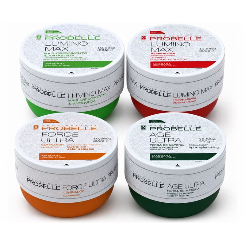 MÁSCARA DE TRATAMENTO FORCE ULTRA / MAIS CRESCIMENTO / AGE ULTRA /  LUMINO MAX PROBELLE PROFISSIONAL