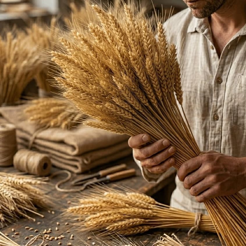 Trigo Seco para Decoração 120 Hastes - Arranjos, Flores Desidratadas e Vaso Decorativo
