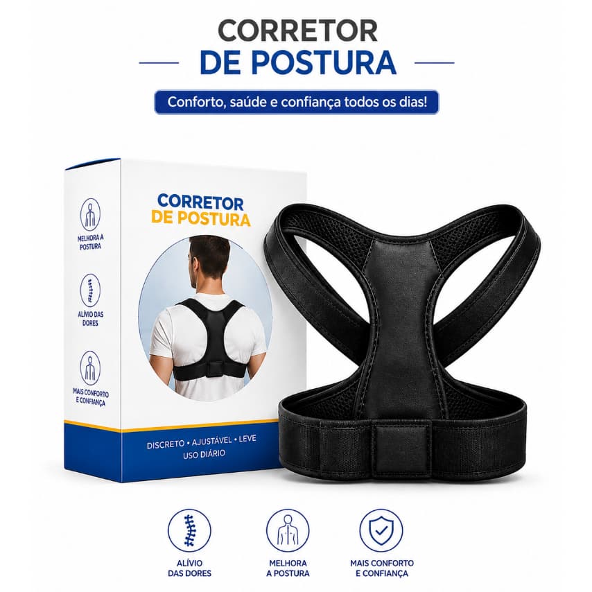 Corretor Postura Cinta Postural Para Coluna Corrigir Postura Lombar