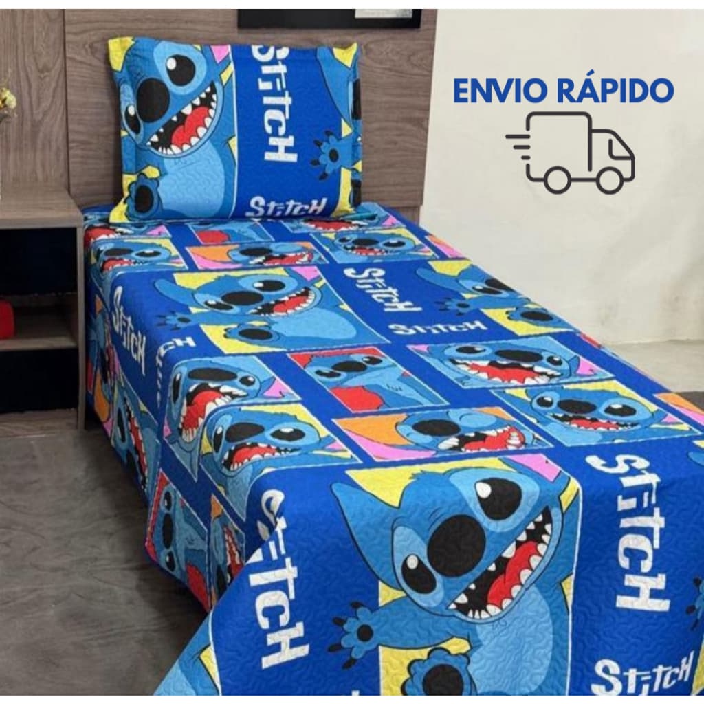 Colcha Estampada Dupla Face Solteiro Infantil Personagens 2 Peças
