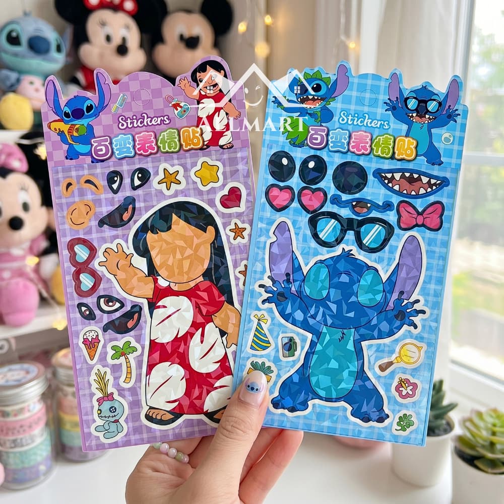 Adesivo Stitch De Montar Infantil Cartela Lembrancinha Kawaii