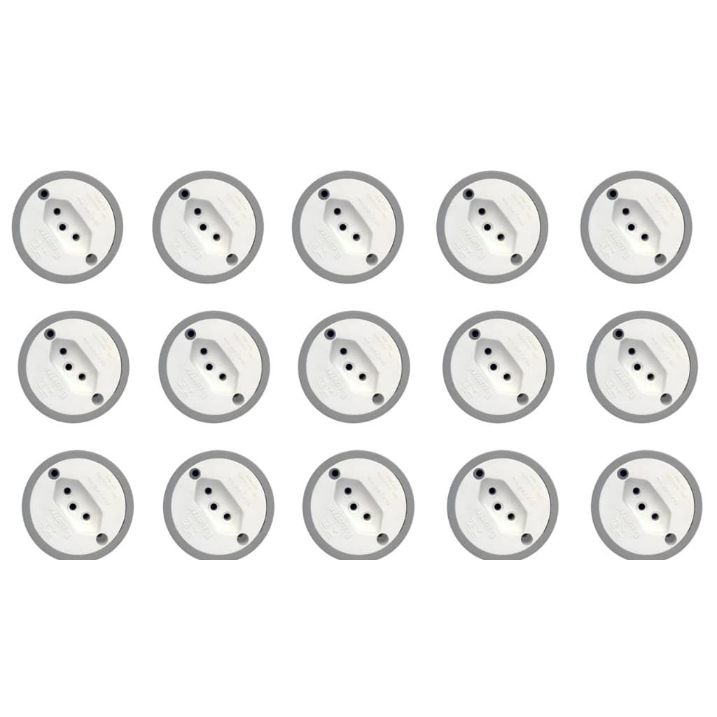 Kit 30 Tomada Luster Externa Peças 10 Amperes Redonda Parede ou Madeira