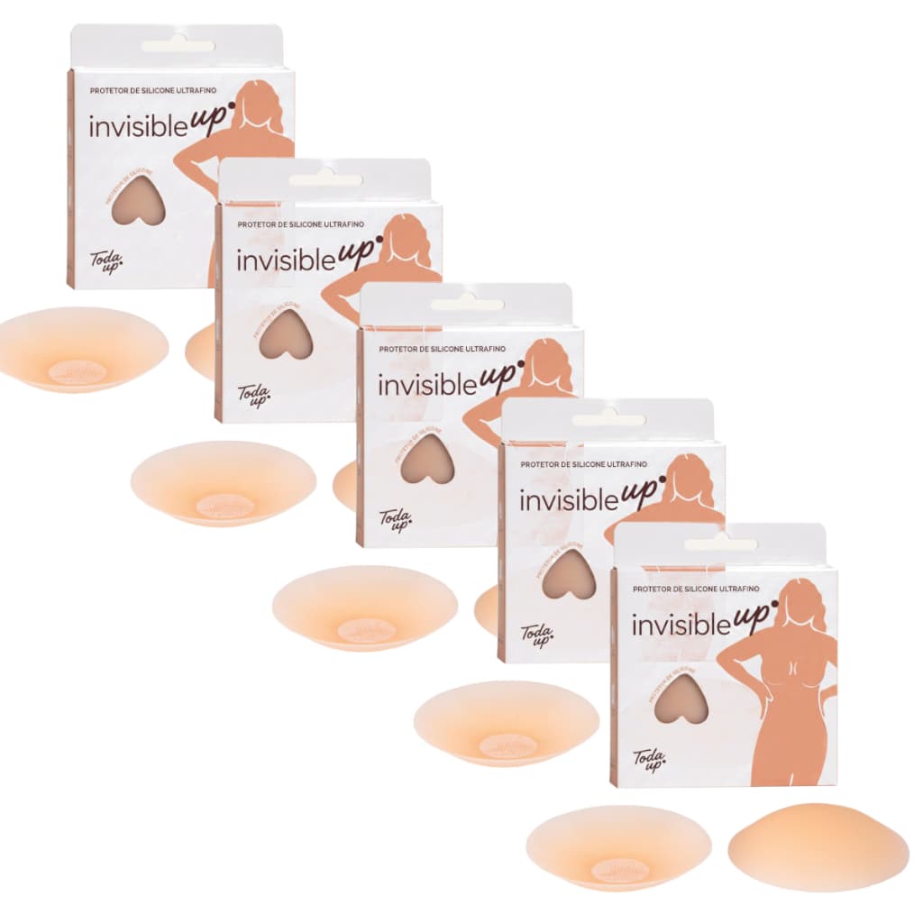 Kit 5 Pares Protetor Seios De Silicone Fita UP agora é Toda Up