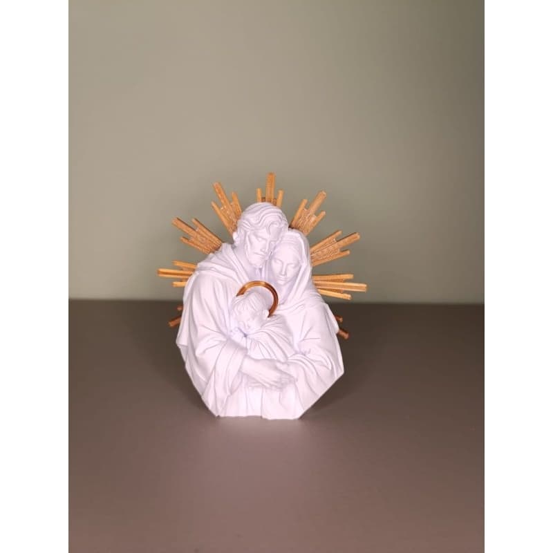 Sagrada Família Minimalista com Resplendor - Decoração Cristã 3D Premium