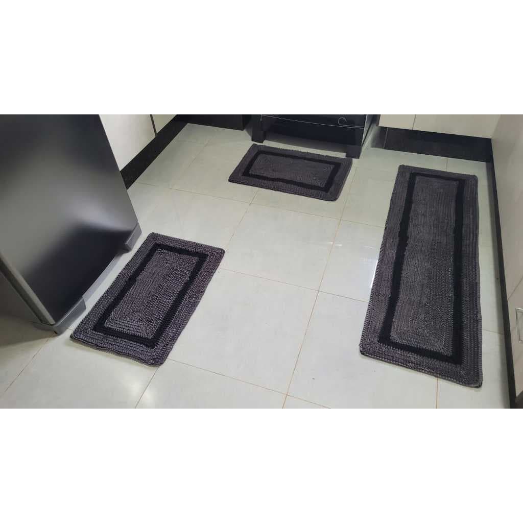Jogo de Tapete Frufru 3 Peças Para Quarto, cozinha, sala e área em Geral