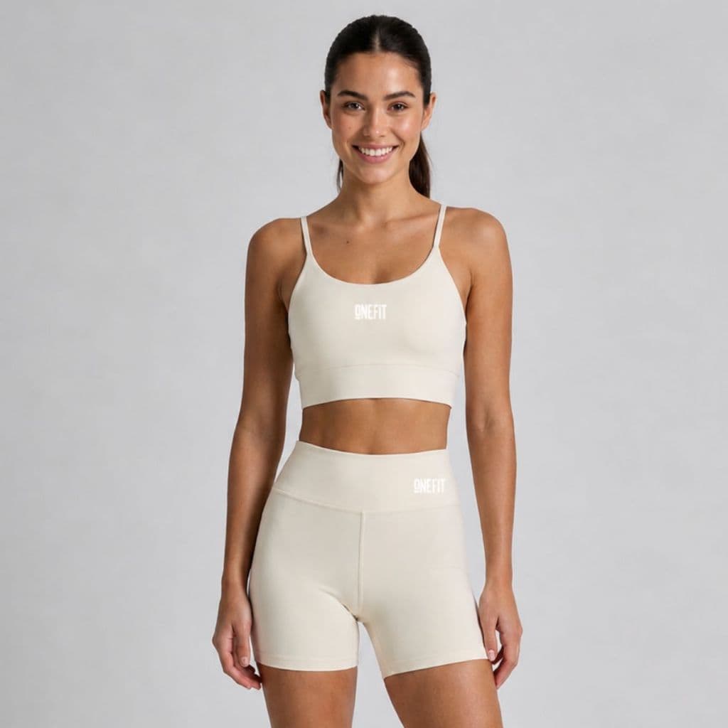 Conjunto Branco Feminino Moda Fitness Top Alças Básicas e Shorts - Envio Imediato