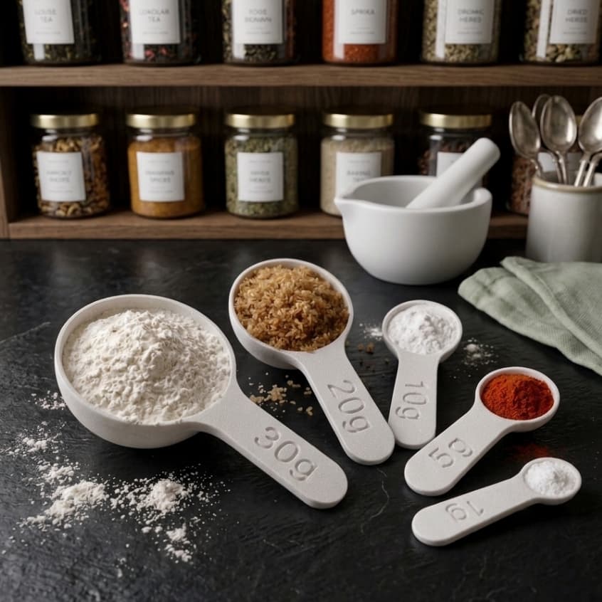 Kit 5 Colheres Medidoras de Precisão 1g a 30g - Ideal para Cozinha, Confeitaria e Suplementos