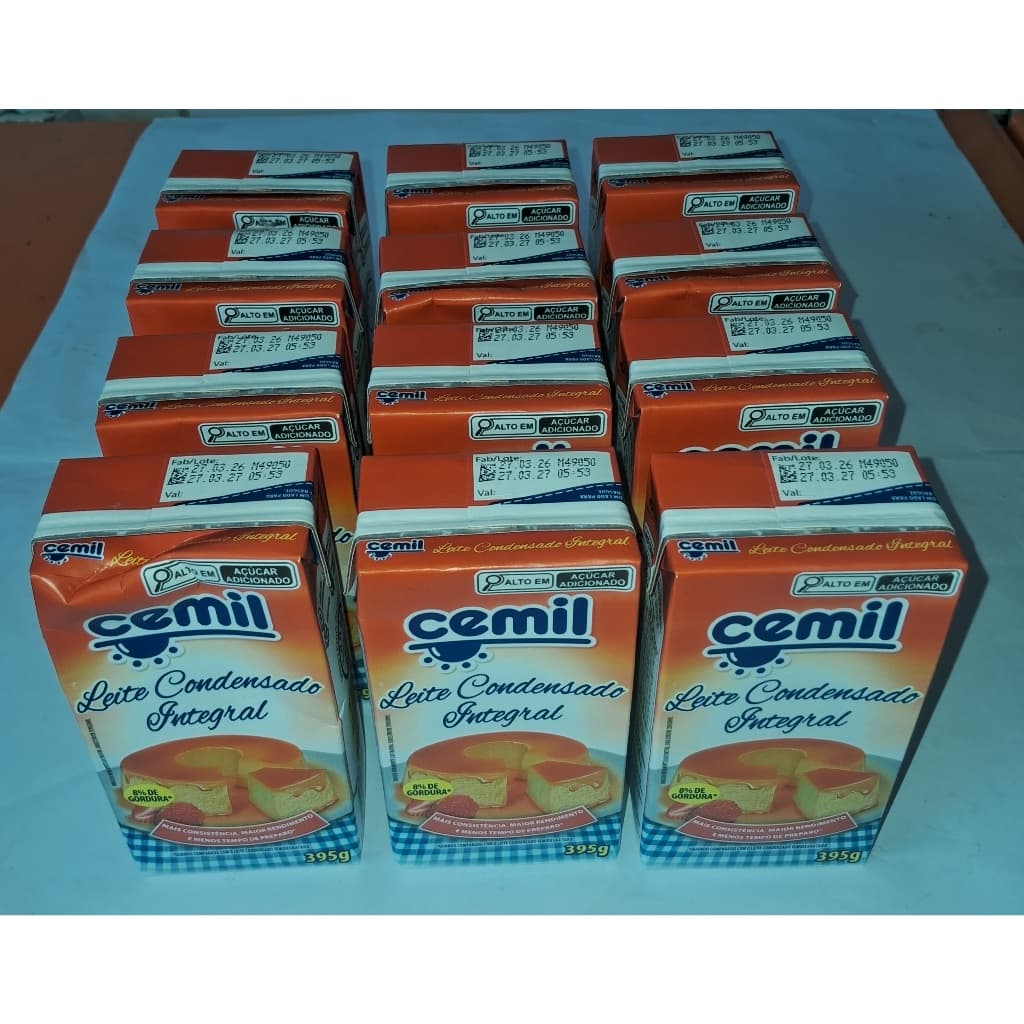 Leite Condensado Integral Cemil 395g  kit 12 unidades- Sabor Rico e Versátil