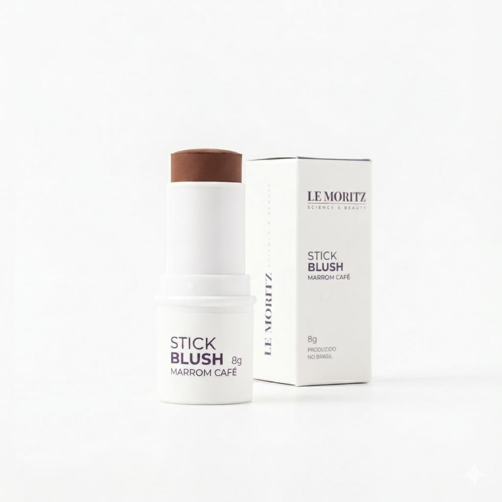 Blush em Stick Bastão para Pele Madura Cores: Terracota, Coral, Rosa Mauve e Marrom Le Moritz