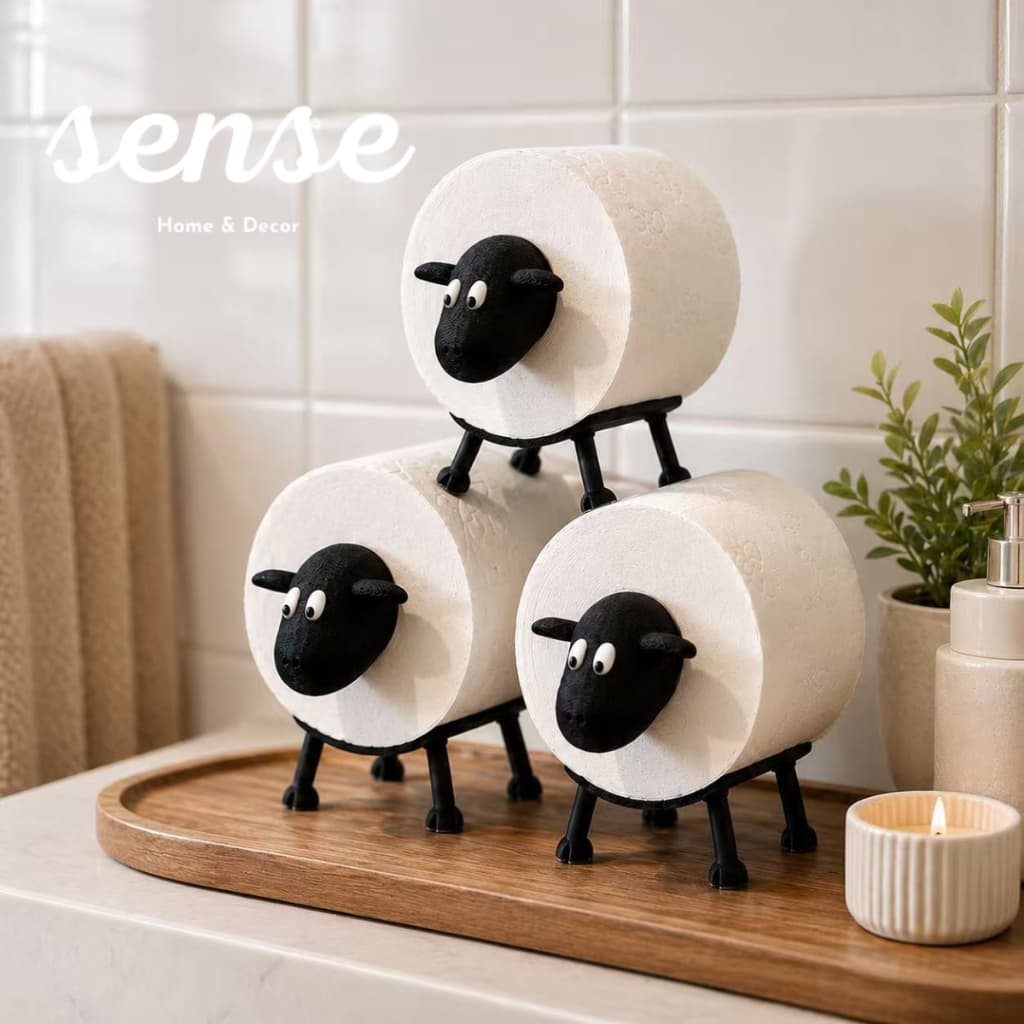 Criativo Suportes de Papel Higiênico Ovelha 3D Fofo Decorativa  para Banheiro