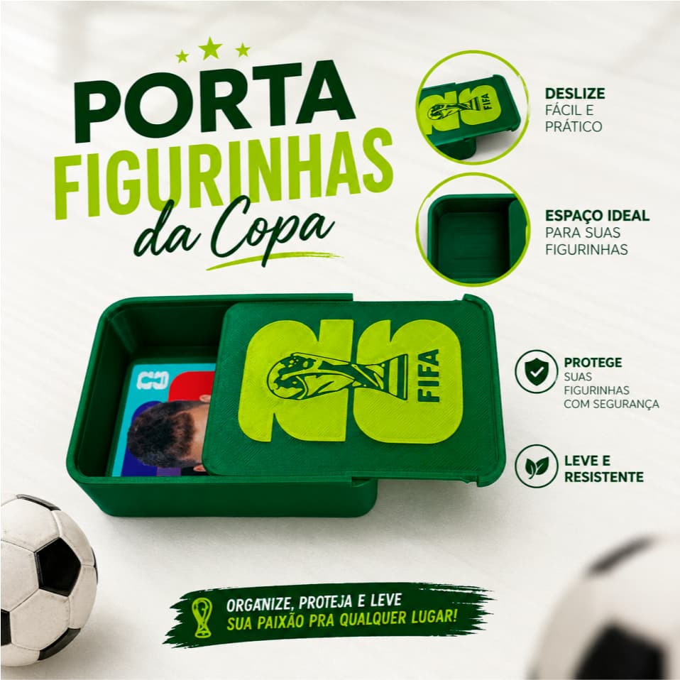 Porta caixa de figurinhas da copa do mundo l organizador de figurinhas 2026 NAO ACOMPANHA FIGURINHAS
