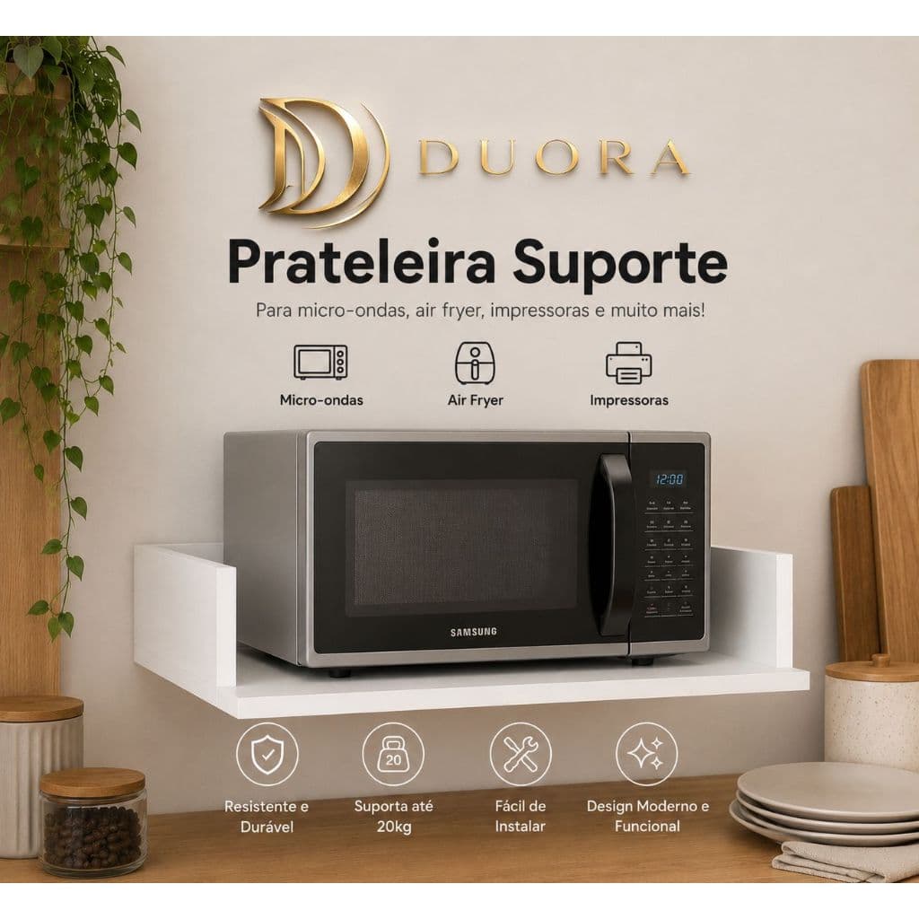 SUPORTE MDF PARA MICROONDAS FORNO NICHO 60X40 BRANCO
