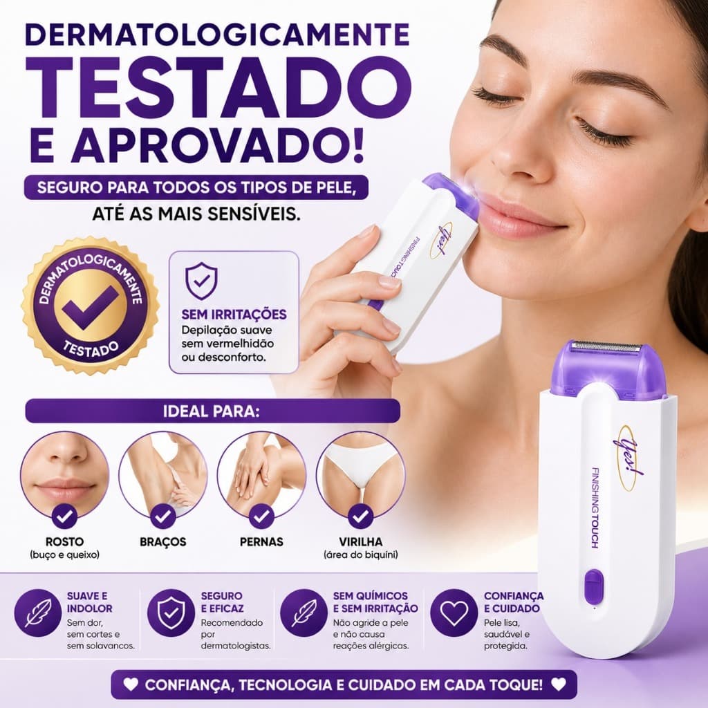 Depilador Elétrico Feminino Indolor Recarregável Bivolt Removedor Pelos Facial Portátil