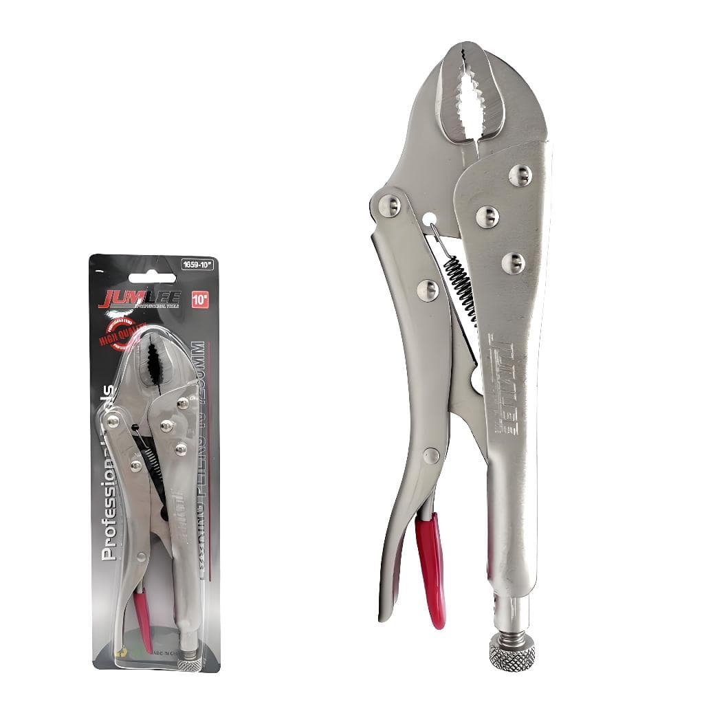 Alicate de Pressão Profissional 10" Polegadas Aço CR-V Mordente Curvo JUMLEE Reforçado