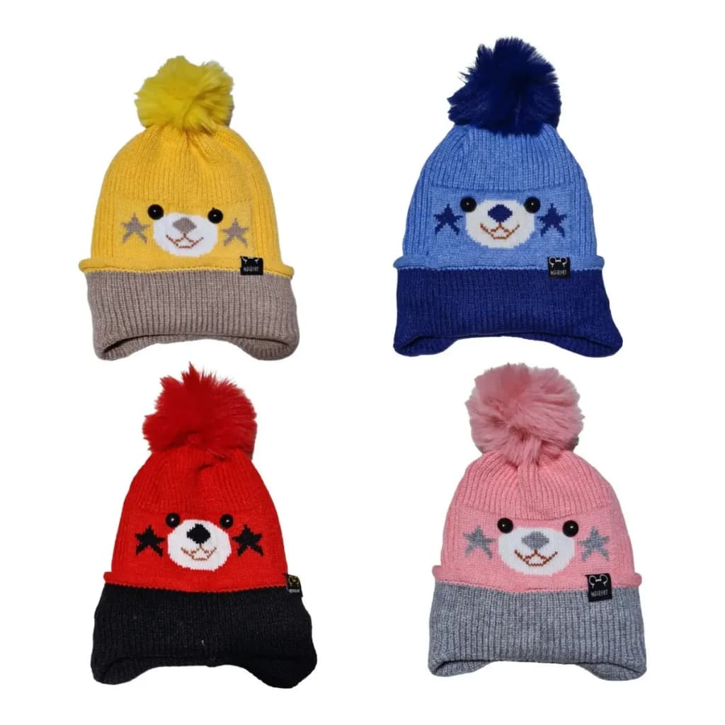 Touca Gorro para Bebê de 0-12 Mêses Quentinha e simples com Pompom