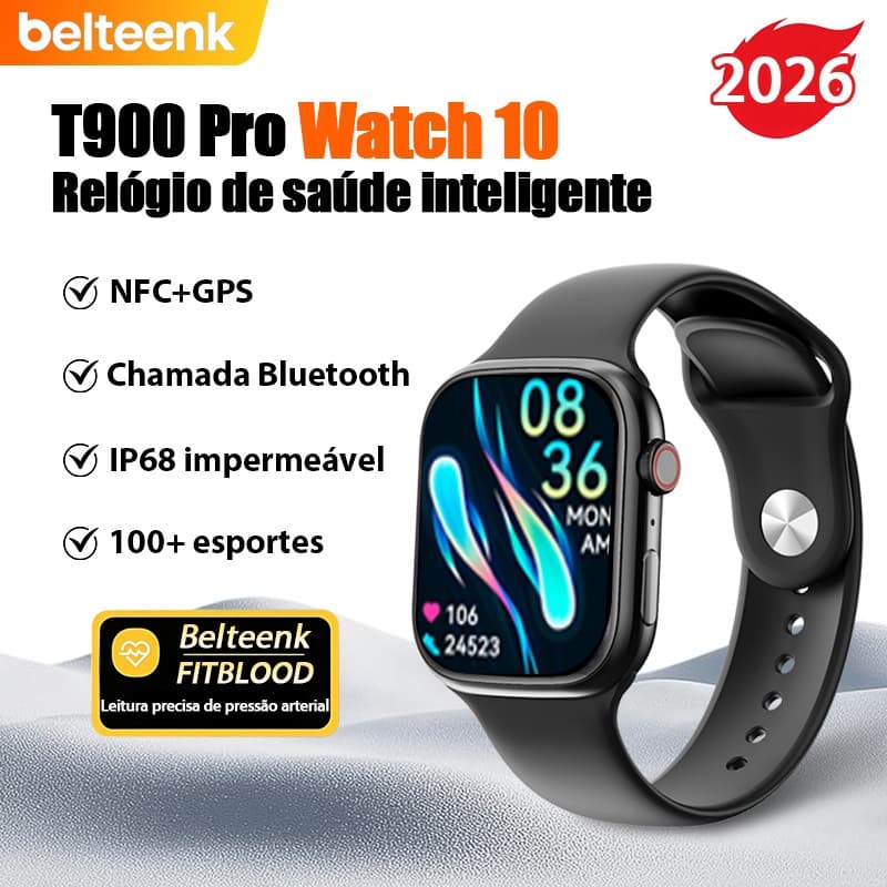 Relógio Inteligente Belteenk Uso masculino e feminino NFC+GPS 2.01" HD | Chamada Bluetooth + Saúde + IP68 | Android/iOS