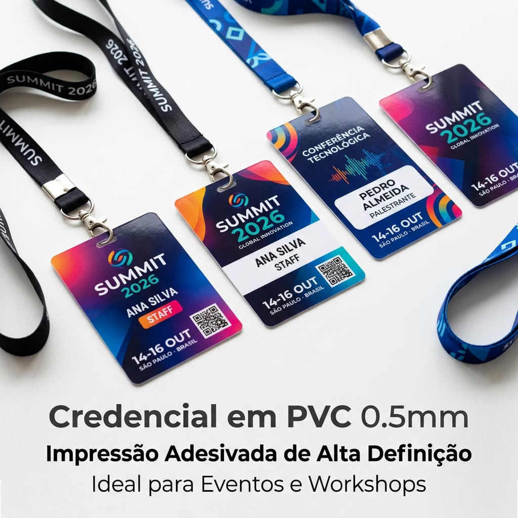 Crachás e Credenciais Personalizadas para Eventos  Identificação Profissional  Produção Sob Encomenda