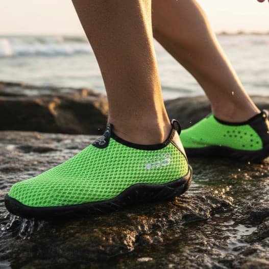 Sapatilha Masculina Perfurada Esporte Pesca Bad Fish Verde Neon Conforto e Segurança