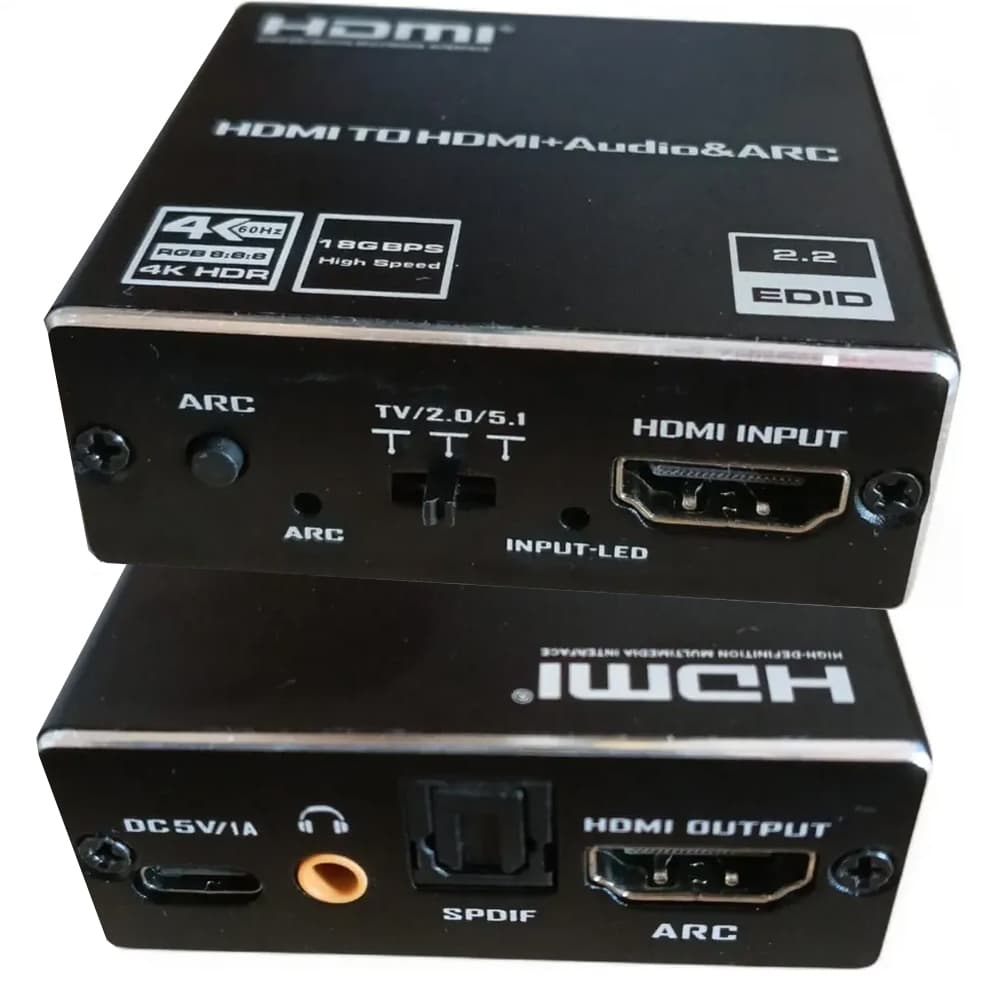 EXTRATOR DE ÁUDIO HDMI 1080P 4K SAIDA OPTICA + P2 COM ARC